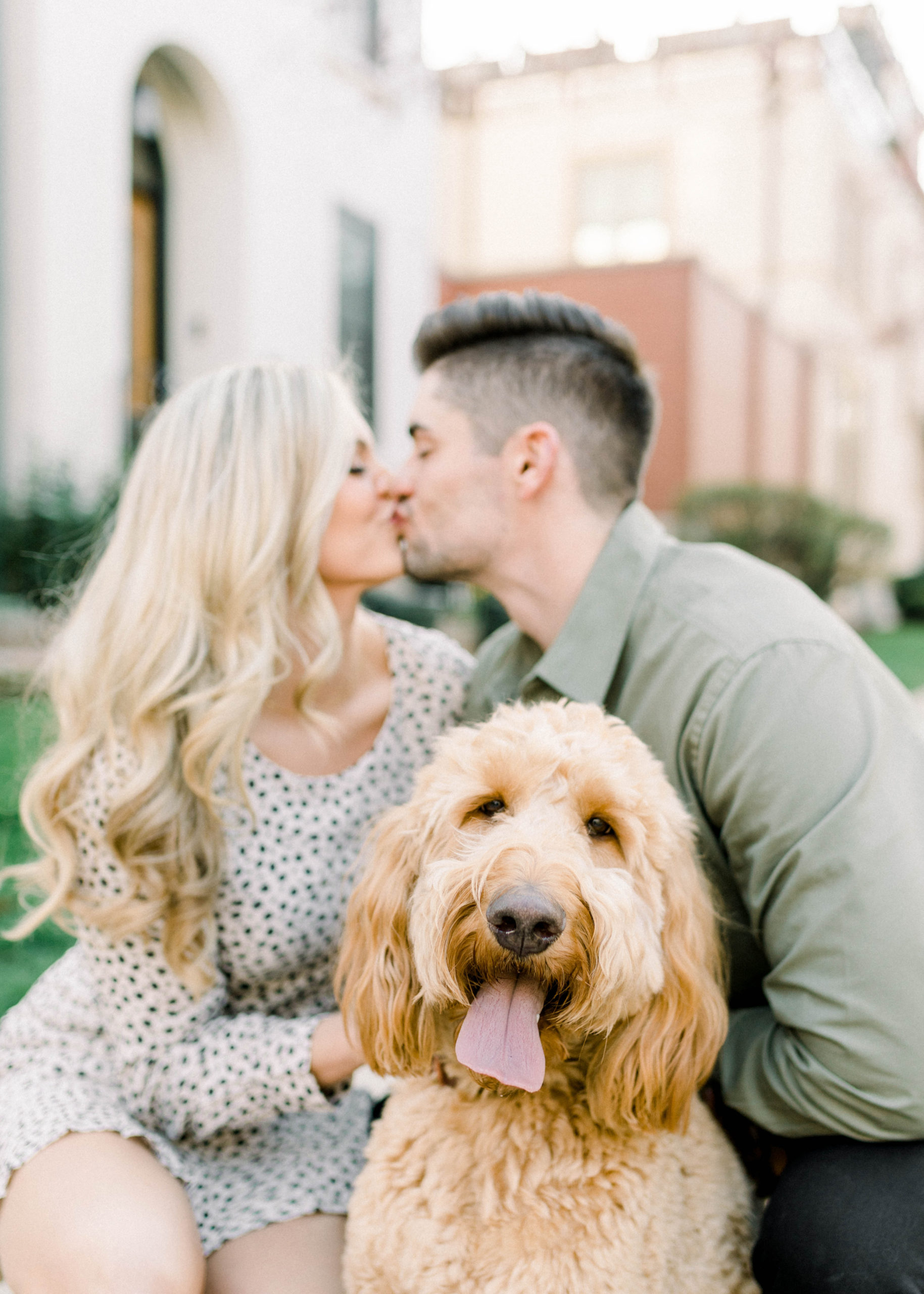 Lafayette Square Spring Engagement Session with a Puppy