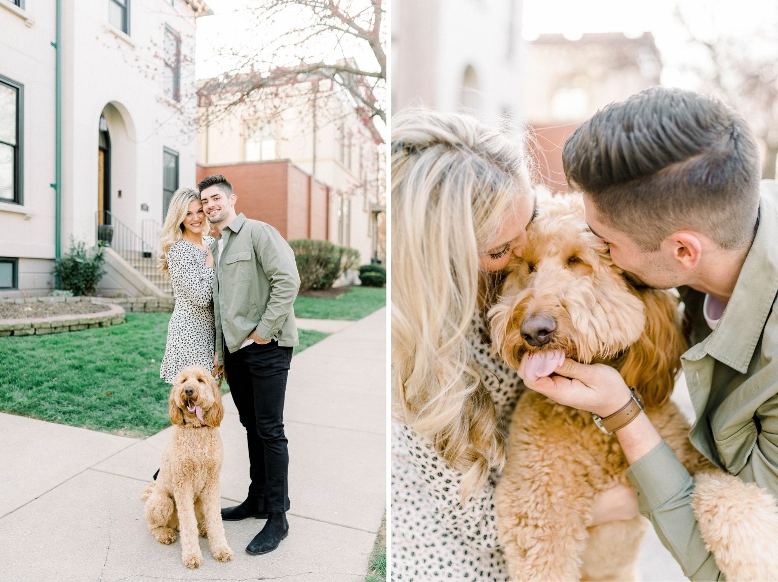 Lafayette Square Spring Engagement Session with a Puppy